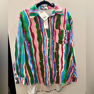 FINAL PRICE - NWT multicolored sequin blouse🌼